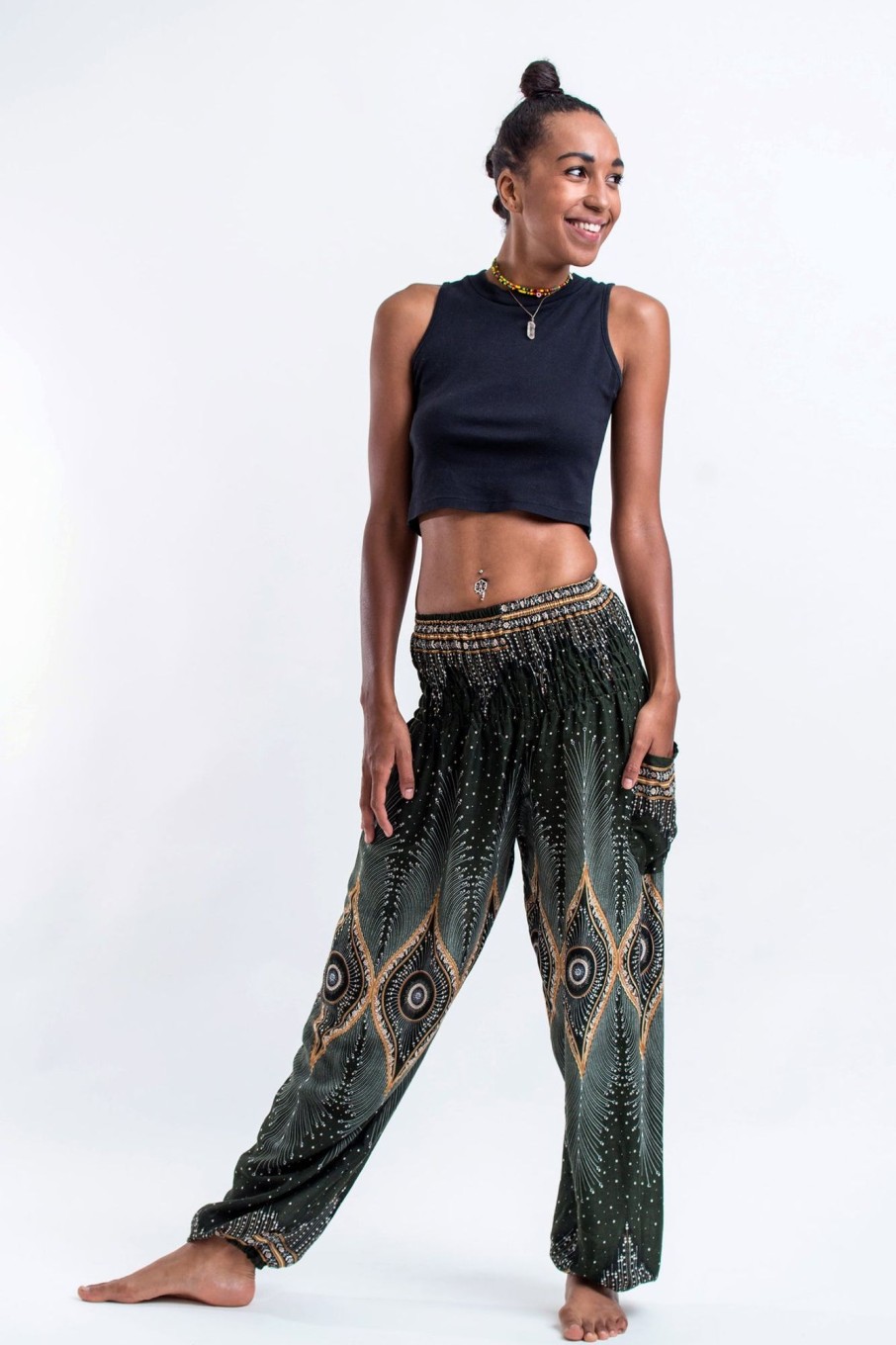 Women HaremPants | Diamond Peacock Women'S Harem Pants In Green