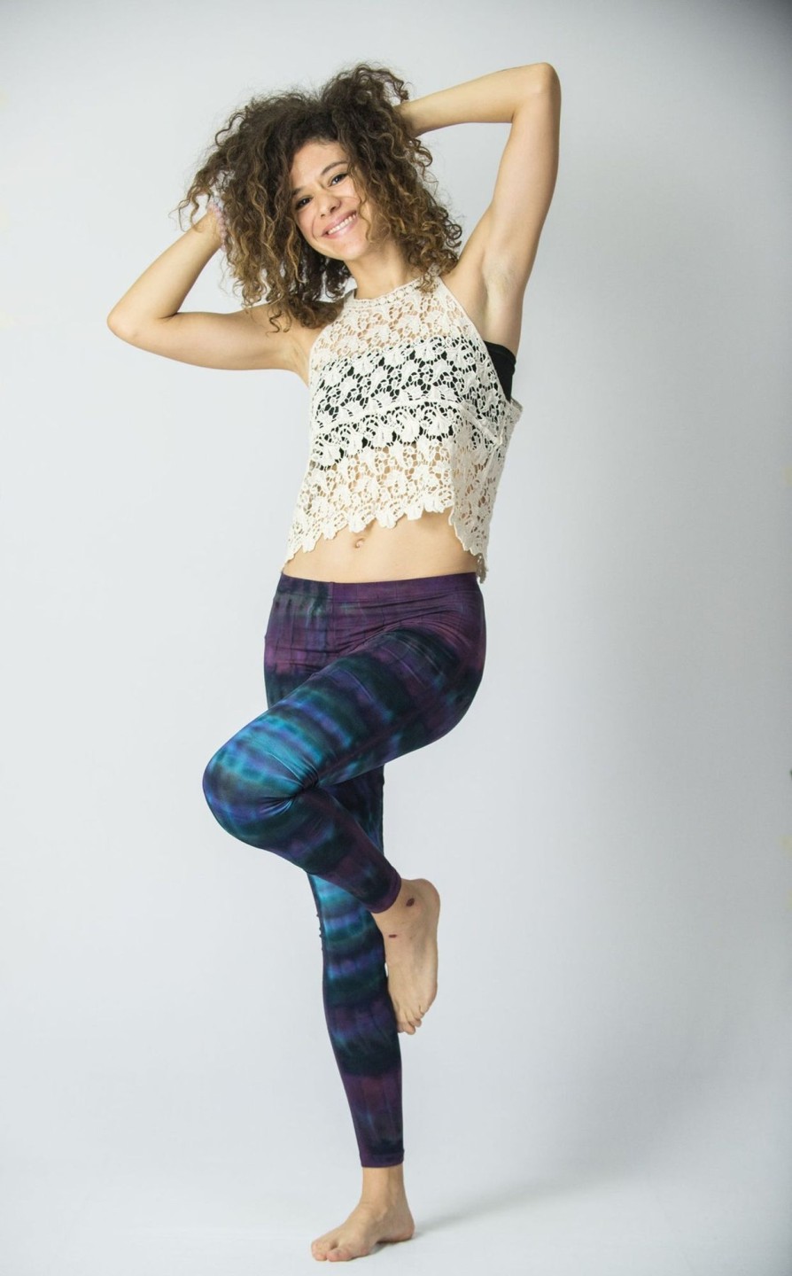 Women HaremPants | Patch Dye Tie Dye Cotton Leggings In Indigo