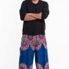 Men HaremPants | Plus Size Peony Mandalas Men'S Harem Pants In Blue