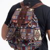 Accessories HaremPants | Tribal Woven Fabric With Faux Leather Backpack 04 Multi