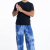 Men HaremPants | Tie Dye Drawstring Men'S Yoga Massage Pants In Blue