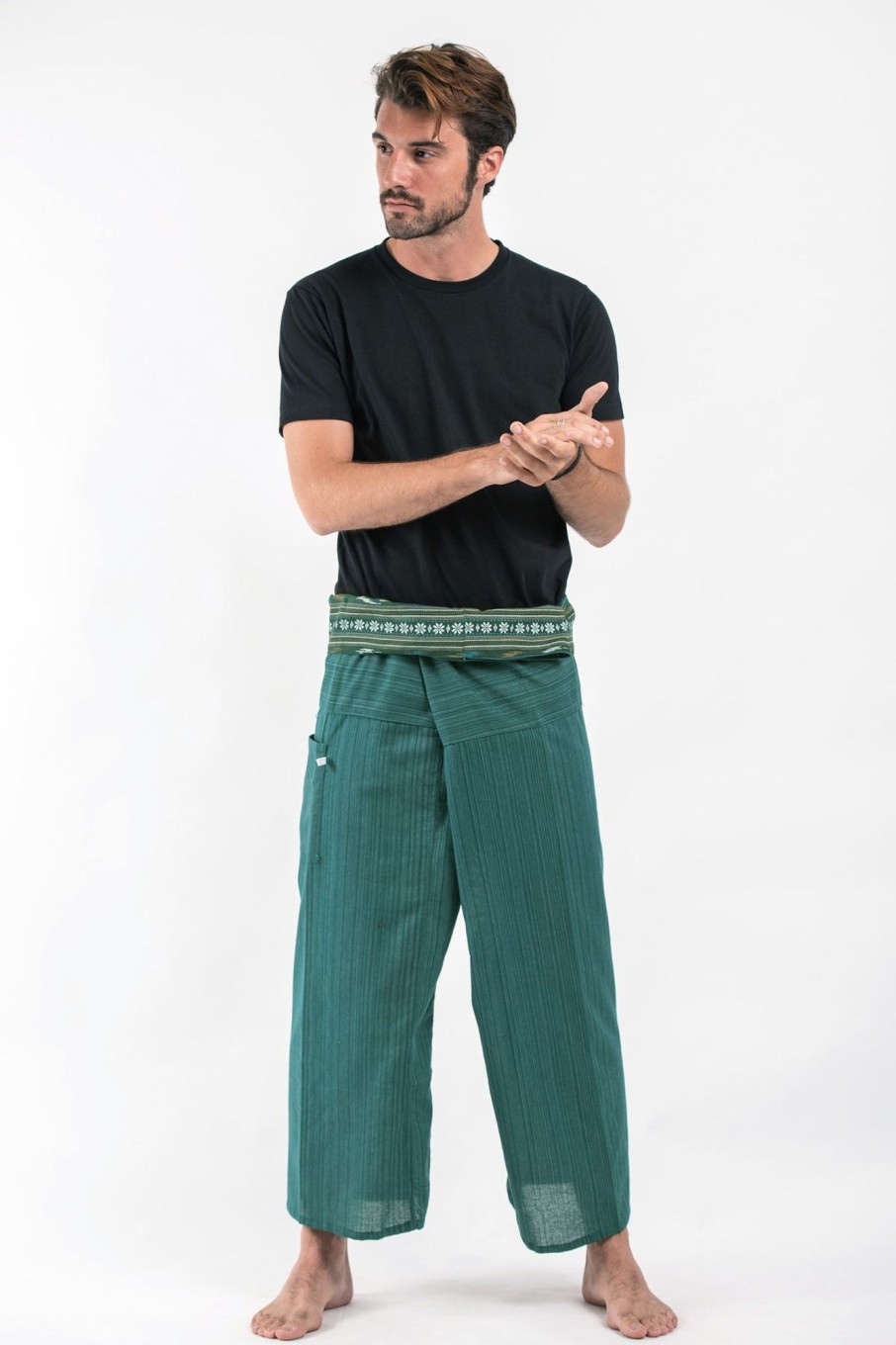 Men HaremPants | Unisex Thai Fisherman Pants In Teal