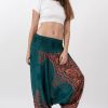 Women HaremPants | Geometric Mandalas 2-In-1 Jumpsuit Harem Pants In Turquoise