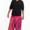 Men HaremPants | Plus Size Tribal Chakras Men'S Harem Pants In Pink