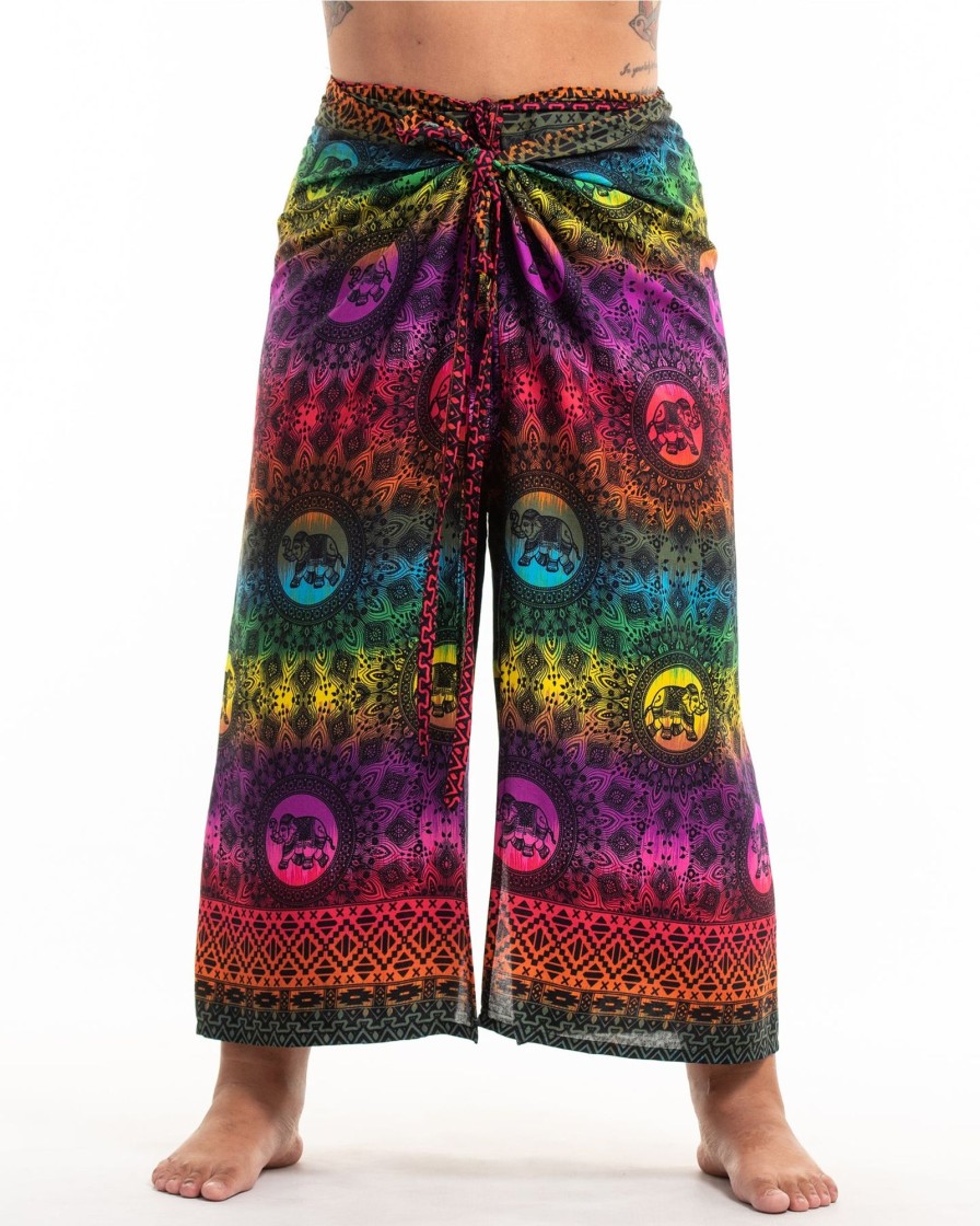 Women HaremPants | Plus Size Rainbow Elephant Wrap Palazzo Style Elephant Pants In Purple