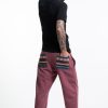 Men HaremPants | Men'S Terry Pants With Aztec Pockets In Red