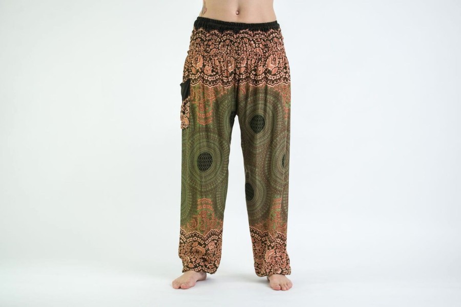 Women HaremPants | Geometric Mandalas Women'S Harem Pants In Olive