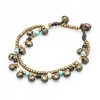 Accessories HaremPants | Brass Bell And Bead Double Strand Bracelets Multi