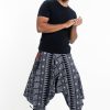 Men HaremPants | Traditional Prints Thai Hill Tribe Fabric Men'S Harem Pants With Ankle Straps Black