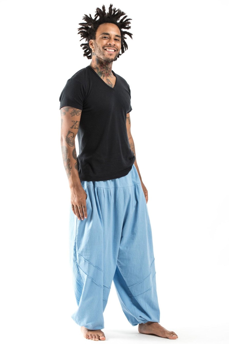 Men HaremPants | Genie Men'S Cotton Harem Pants In Light Blue