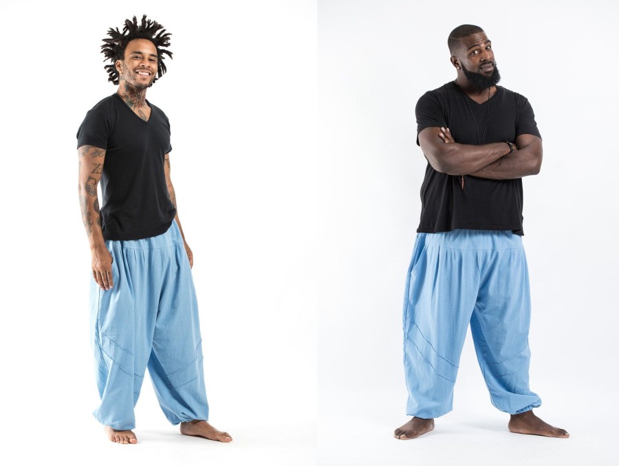 Men HaremPants | Genie Men'S Cotton Harem Pants In Light Blue