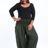 Women HaremPants | Plus Size Solid Color Women'S Harem Pants In Dark Green