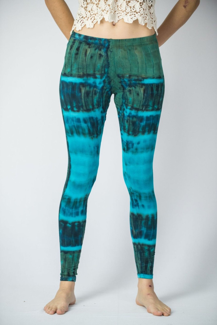 Women HaremPants | Patch Dye Tie Dye Cotton Leggings In Blue