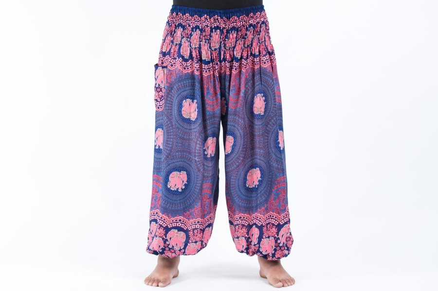 Plus Size HaremPants | Plus Size Mandala Elephant Women'S Elephant Pants In Blue