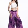 Women HaremPants | Paisley Mandalas Palazzo Style Harem Pants In Purple