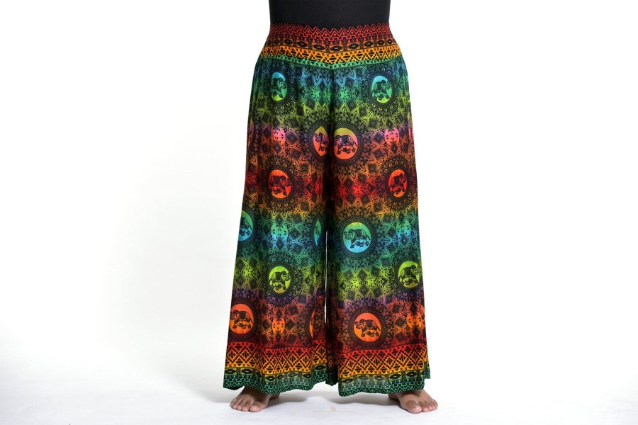 Plus Size HaremPants | Plus Size Rainbow Elephant Palazzo Style Elephant Pants In Orange