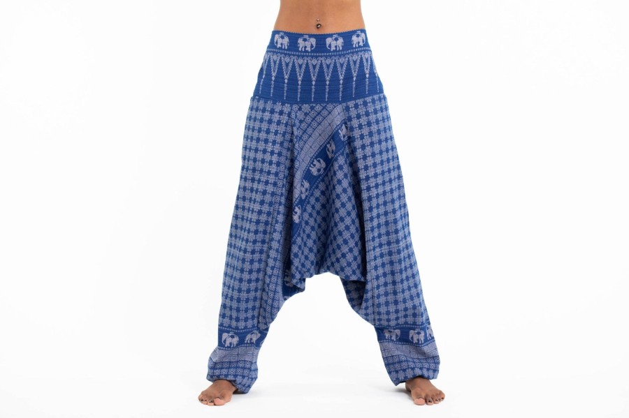 Women HaremPants | Hill Tribe Elephant Women'S Elephant Pants In Blue