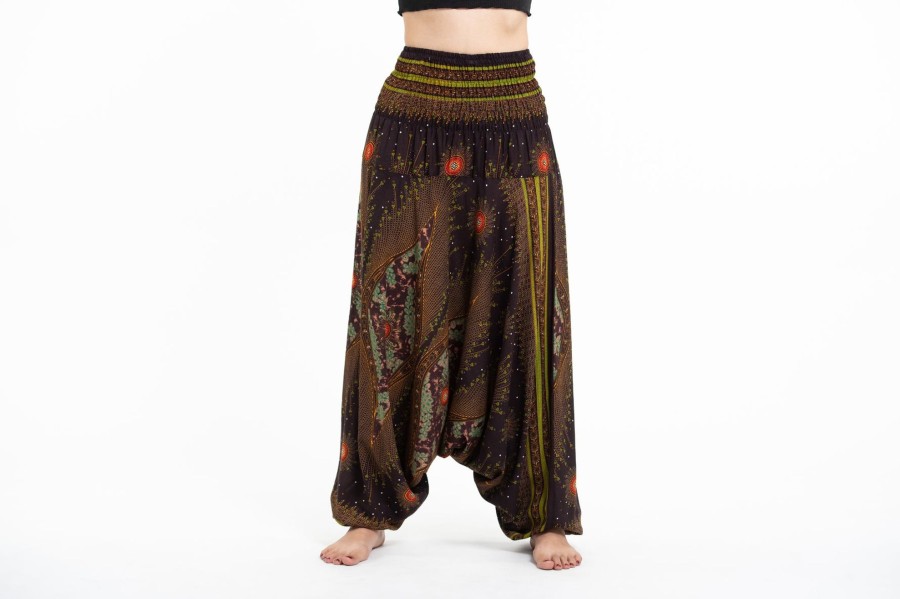 Women HaremPants | Peacock Eye 2-In-1 Jumpsuit Harem Pants In Brown