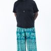 Men HaremPants | Plus Size Marble Elephant Men'S Elephant Pants In Turquoise