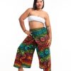 Women HaremPants | Plus Size Rainbow Elephant Wrap Palazzo Style Elephant Pants In Orange