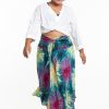 Plus Size HaremPants | Plus Size Firework Handkerchief Midi Skirt In Turquoise