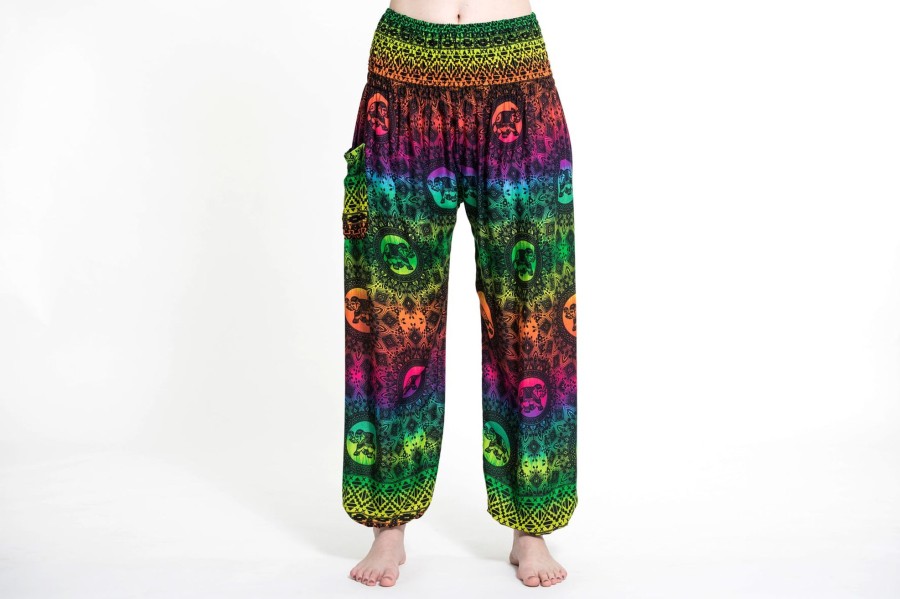 Women HaremPants | Rainbow Elephant Women'S Elephant Pants In Green