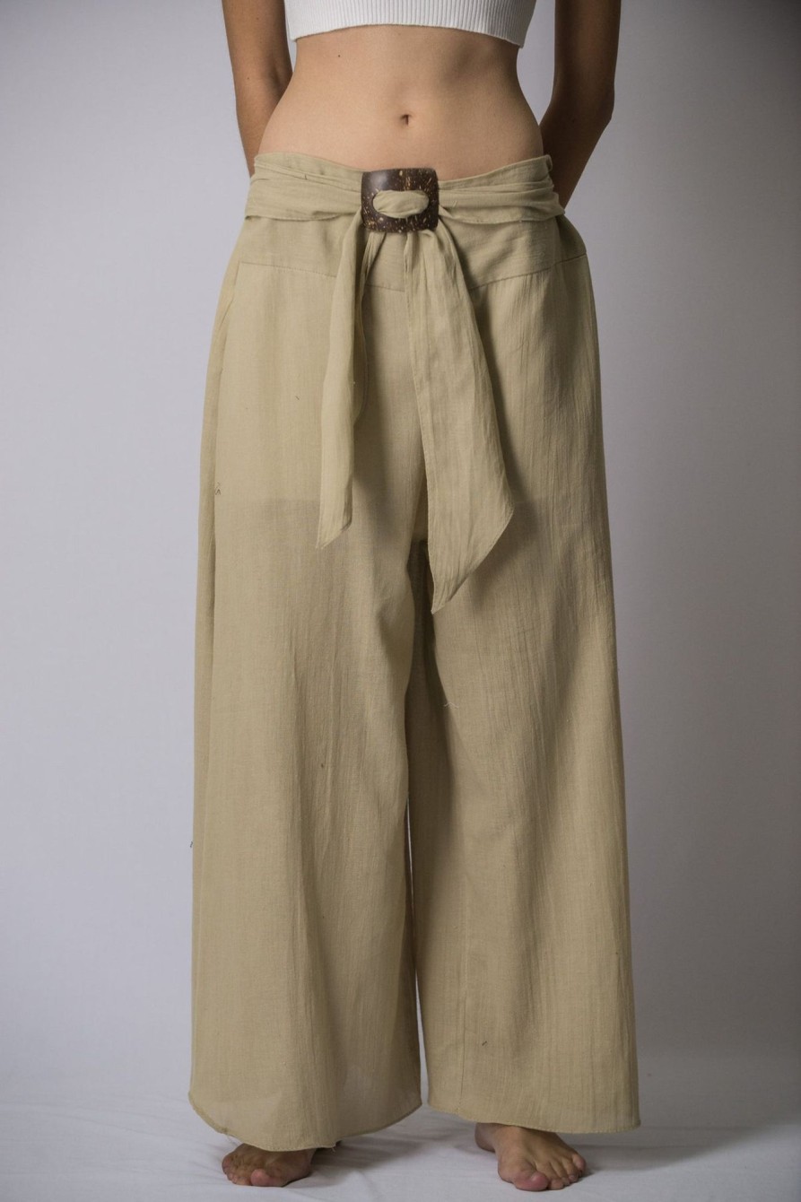 Women HaremPants | Women'S Thai Harem Palazzo Pants In Solid Tan