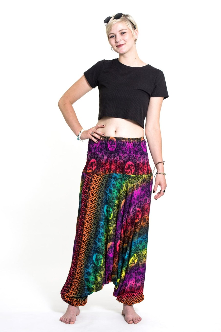 Women HaremPants | Rainbow Elephant 2-In-1 Jumpsuit Elephant Pants In Purple