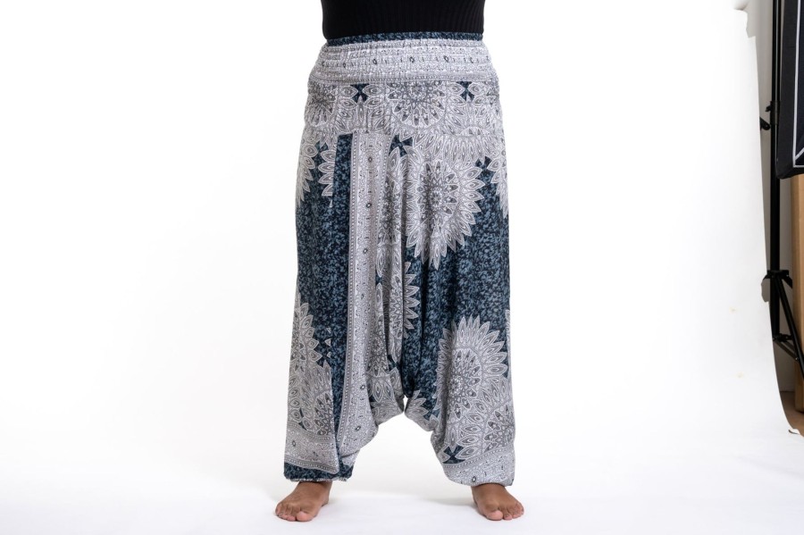 Plus Size HaremPants | Plus Size Marble Mandalas 2-In-1 Jumpsuit Harem Pants In Indigo