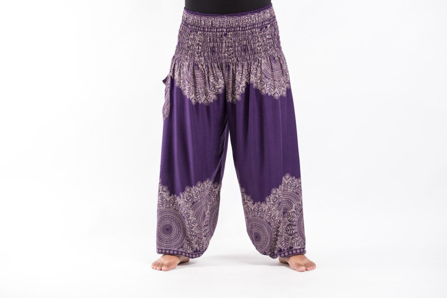 Plus Size HaremPants | Plus Size Floral Mandalas Women'S Harem Pants In Purple