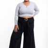 Plus Size HaremPants | Plus Size Women'S Thai Harem Palazzo Pants In Solid Black