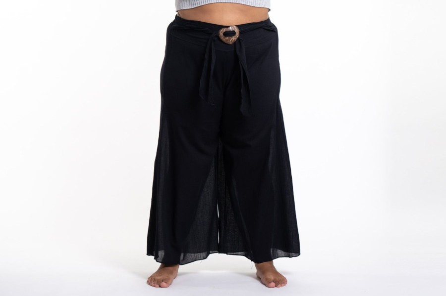 Plus Size HaremPants | Plus Size Women'S Thai Harem Palazzo Pants In Solid Black