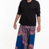 Men HaremPants | Plus Size Peony Mandalas Drop Crotch Men'S Harem Pants In Blue