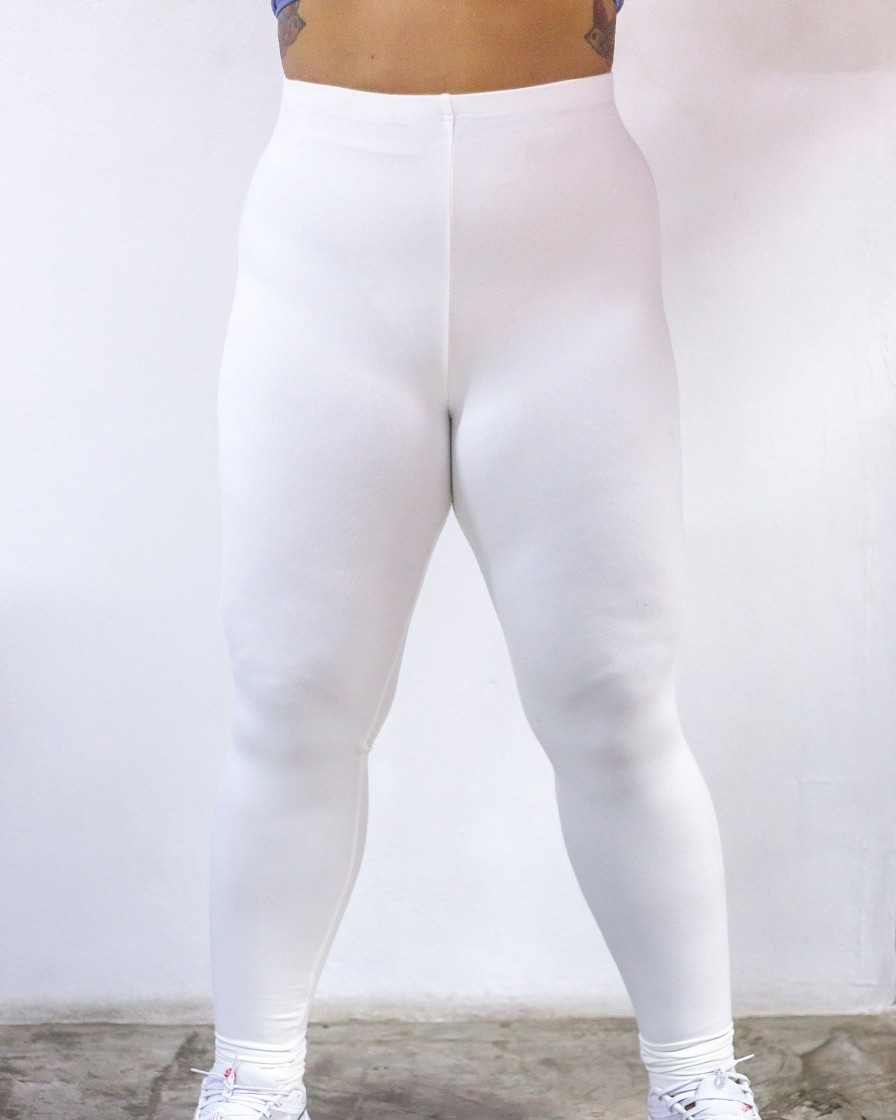 Plus Size HaremPants | Plus Size Solid Color Cotton Leggings In White