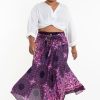 Plus Size HaremPants | Plus Size Paisley Mandalas Handkerchief Midi Skirt In Purple