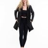 Women HaremPants | Fleece Cardigan In Black