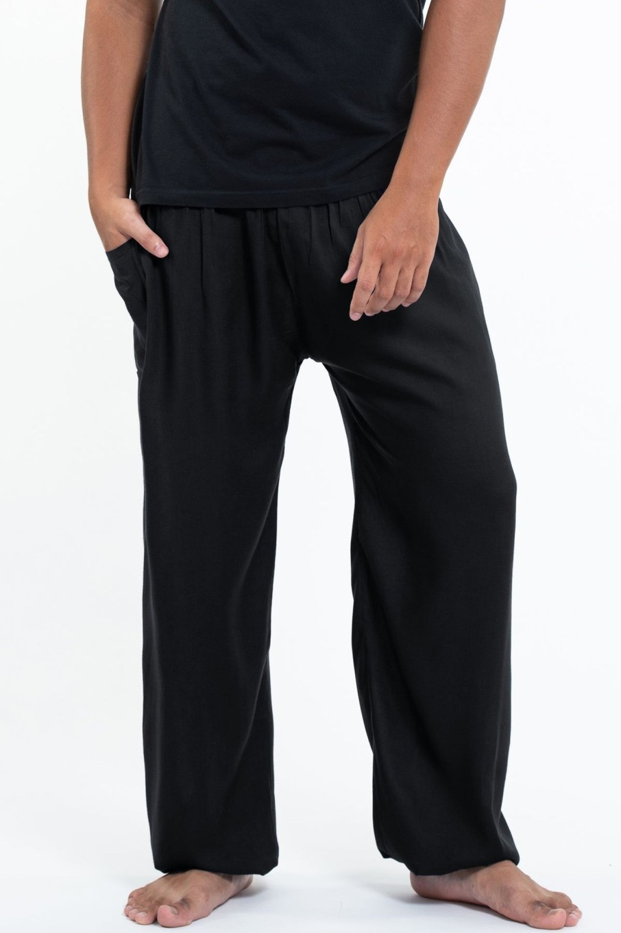 Plus Size HaremPants | Solid Color Men'S Tall Harem Pants In Black