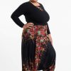 Women HaremPants | Plus Size Floral 2-In-1 Jumpsuit Harem Pants In Black