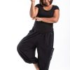 Women HaremPants | Plus Size Cotton Women Unisex Pants In Black