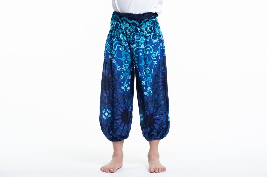 Kids HaremPants | Paisley Mandalas Kids Harem Pants In Blue