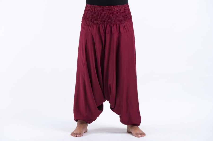 Plus Size HaremPants | Plus Size Solid Color 2-In-1 Jumpsuit Harem Pants In Red