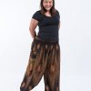 Women HaremPants | Plus Size Peacock Eye Women'S Harem Pants In Brown