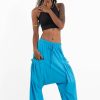 Women HaremPants | Cotton Women Harem Pants In Solid Light Blue