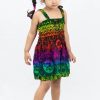 Kids HaremPants | Kids Rainbow Elephant Smock Dress In Green