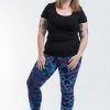 Women HaremPants | Plus Size Marble Tie Dye Cotton Leggings In Indigo