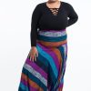 Plus Size HaremPants | Plus Size Boho Striped 2-In-1 Jumpsuit Harem Pants In Blue