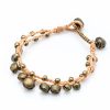 Accessories HaremPants | Brass Bell Waxed Cotton Bracelets In Tan