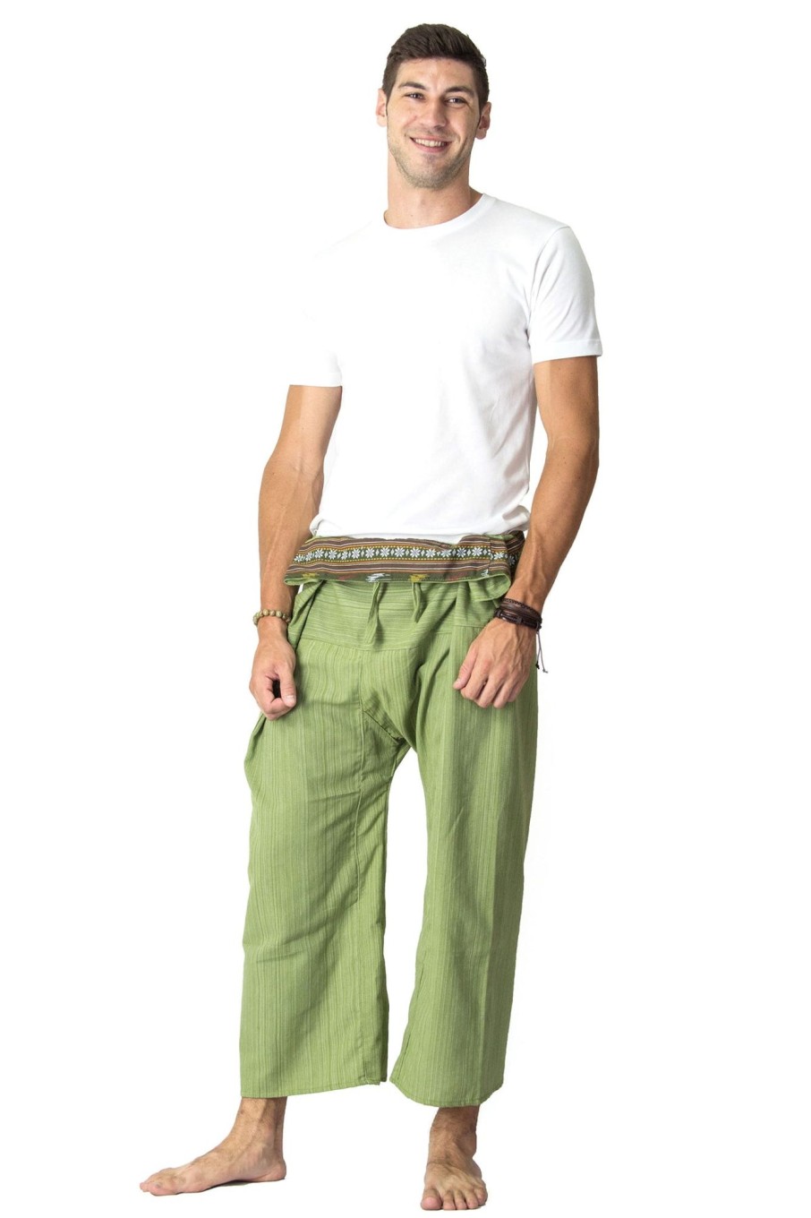 Men HaremPants | Unisex Thai Fisherman Pants In Green Lime