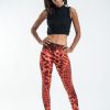 Women HaremPants | Oval Swirls Tie Dye Cotton Leggings In Red