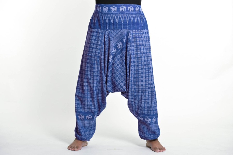 Women HaremPants | Plus Size Hill Tribe Elephant Women'S Elephant Pants In Blue